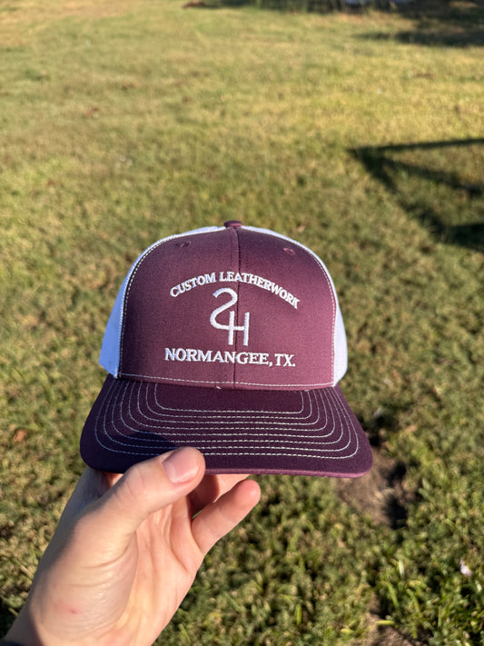 Maroon trucker